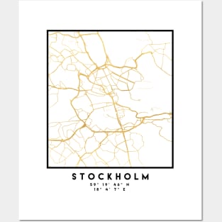 STOCKHOLM SWEDEN CITY STREET MAP ART Posters and Art